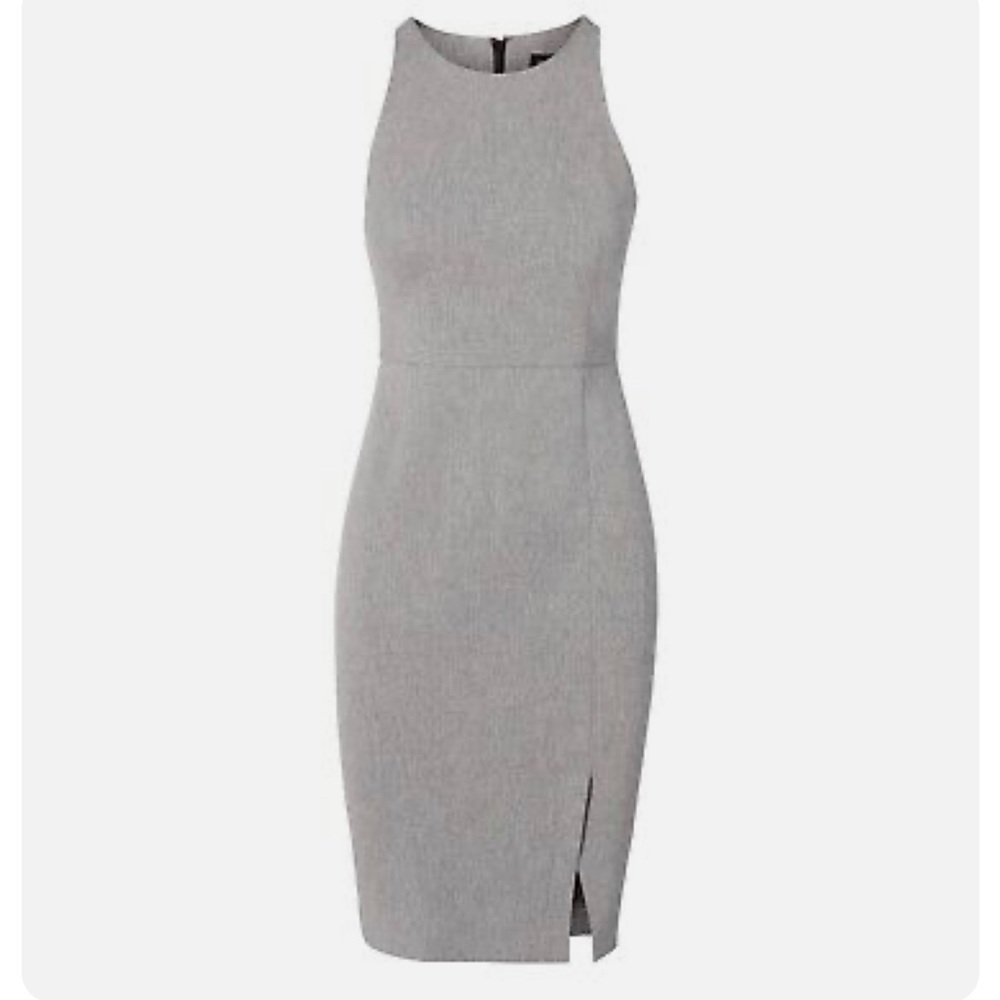 Banana Republic Twill Racer-Neck Sheath Dress, Charcoal SIZE 8